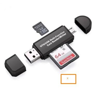 Card Reader OTG 4 in1 помаранчевий