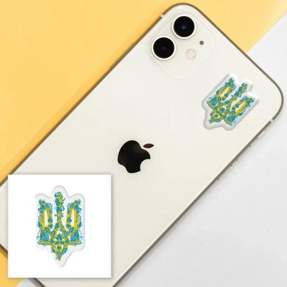 3D стікер "Блакитний квітучий герб" - SX-62