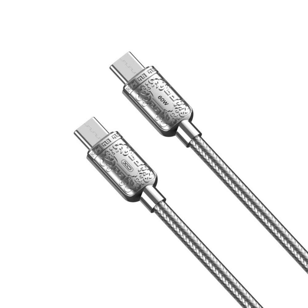 Зарядний шнур Type-C to Type-C XO NB-Q217B 60W  (Срібний)