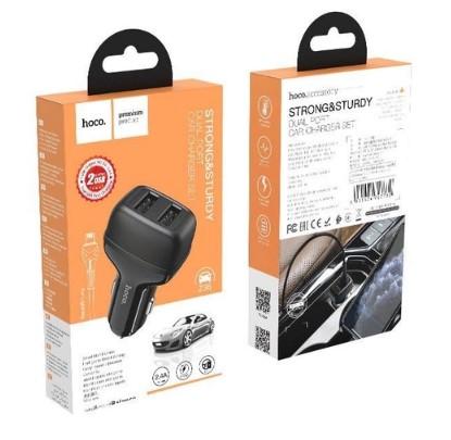 АЗП HOCO Z36 Leader 2USB/2,4A + Cable Lightning Black
