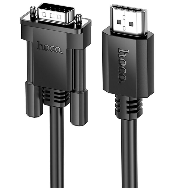 Дата кабель Hoco US12 HDTV male to VGA male HD (1m) (Black)