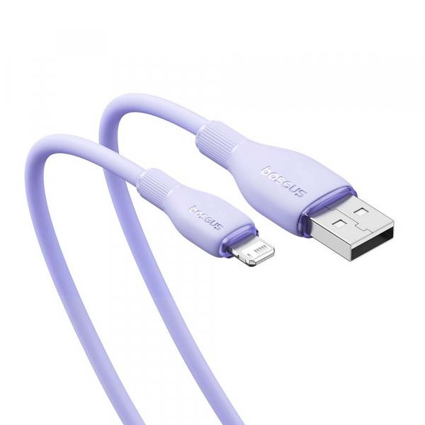 Кабель Baseus Pudding USB to Lightning 2.4A 1.2m (швидка зарядка) фіолетовий