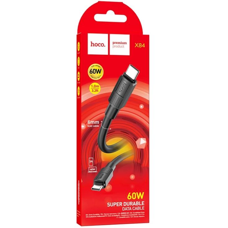 Кабель HOCO X84 60W Type-C to Type-C 1m (black)
