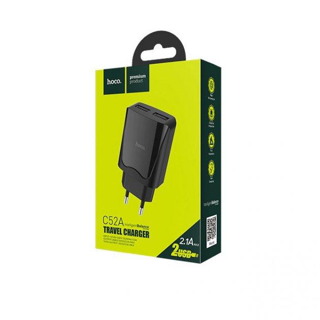 Зарядний пристрій HOCO C52A Authority Power 2USB/2,1A чорний