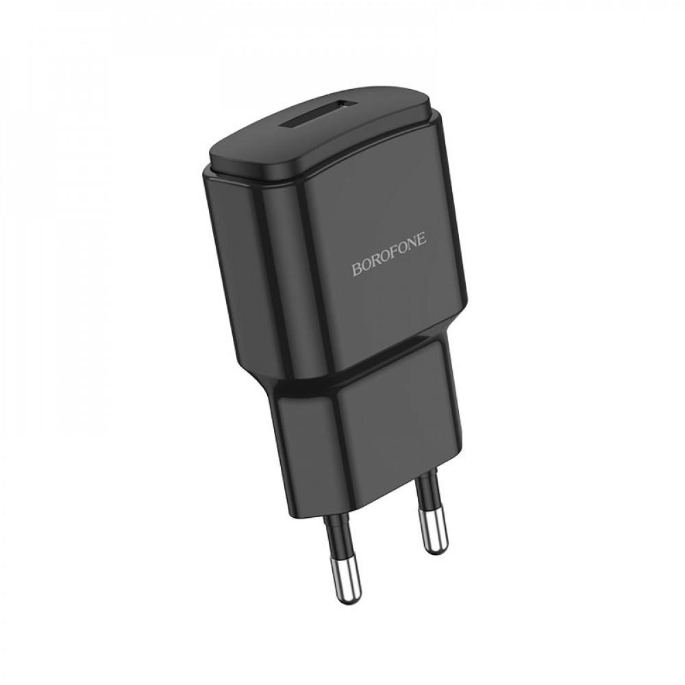 Адаптер Borofone BA48A Orion single 1USB 2.1A EU чорний