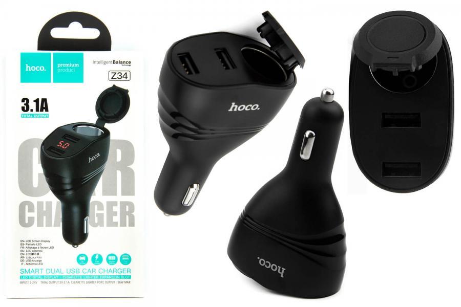 АЗУ-адаптер HOCO Z34 (2 USB/3,1A) чорний