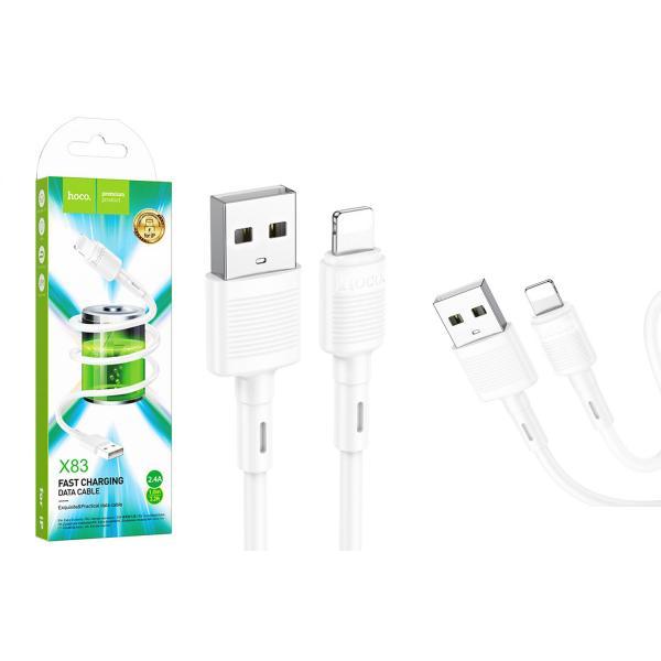 Кабель Hoco X83 Lightning (1m) (Білий)
