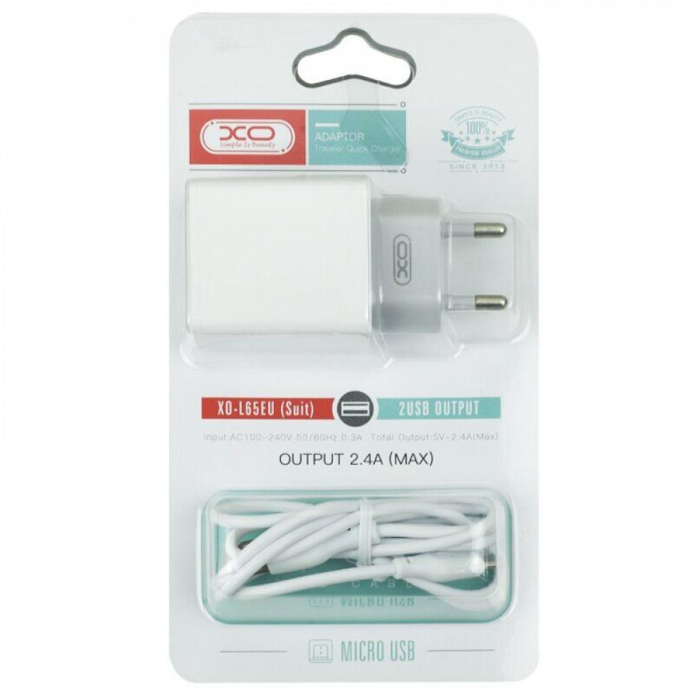 XO L65 MICRO 2USB 2.4A White