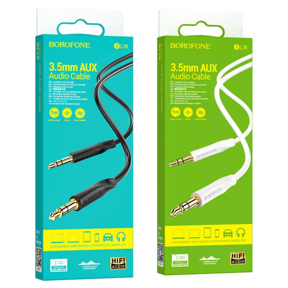 AUX Borofone BL16 Clear sound audio cable 3.5мм to 3.5мм (Чорний)
