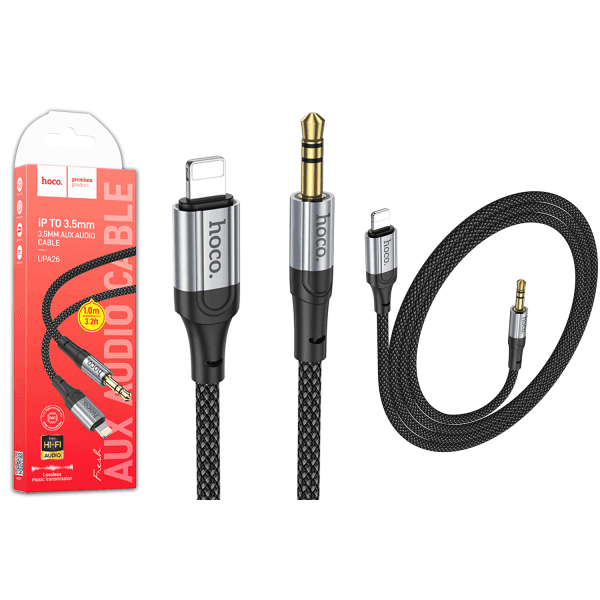 AUX Cable HOCO UPA26 (Lightning to 3.5mm) чорний