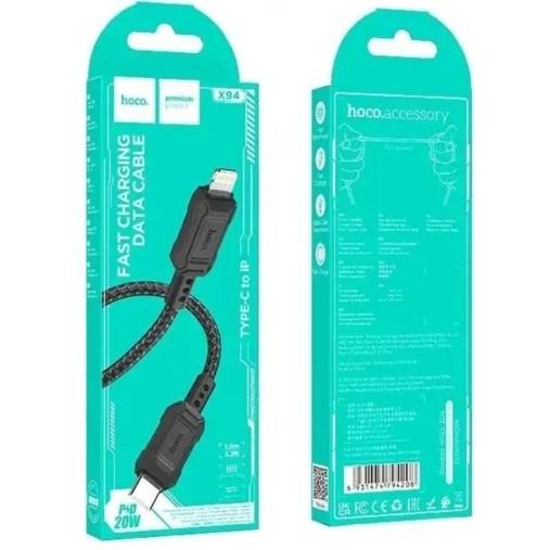 Кабель  Hoco X94 20W Type-C to Lightning Leader (Чорний)