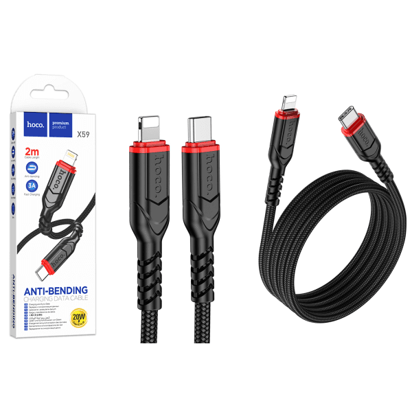 USB cable HOCO X59 Type-C/Lightning PD (2m) black