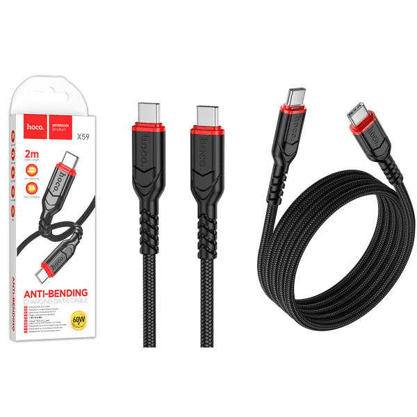 USB cable HOCO X59 Type-C/Type-C 60W (2m) black