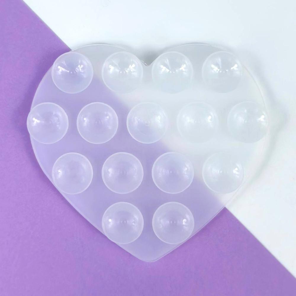 Тримач-присоска для мобільного телефону Double Side Silicone HEARTS (Прозора)