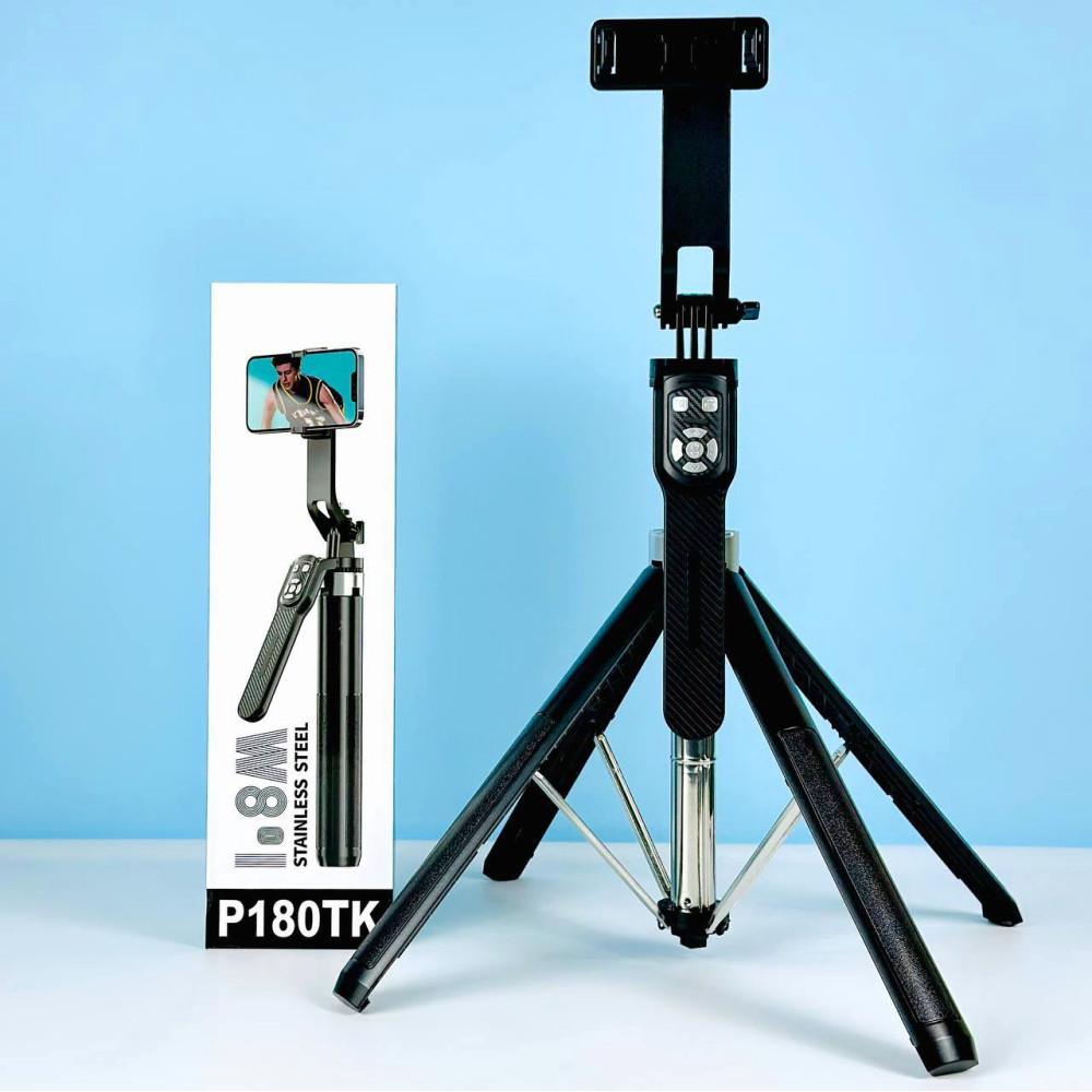 Монопод Трипод P180TK Stainless Steel на штативі 180cm Bluetooth (Чорний)