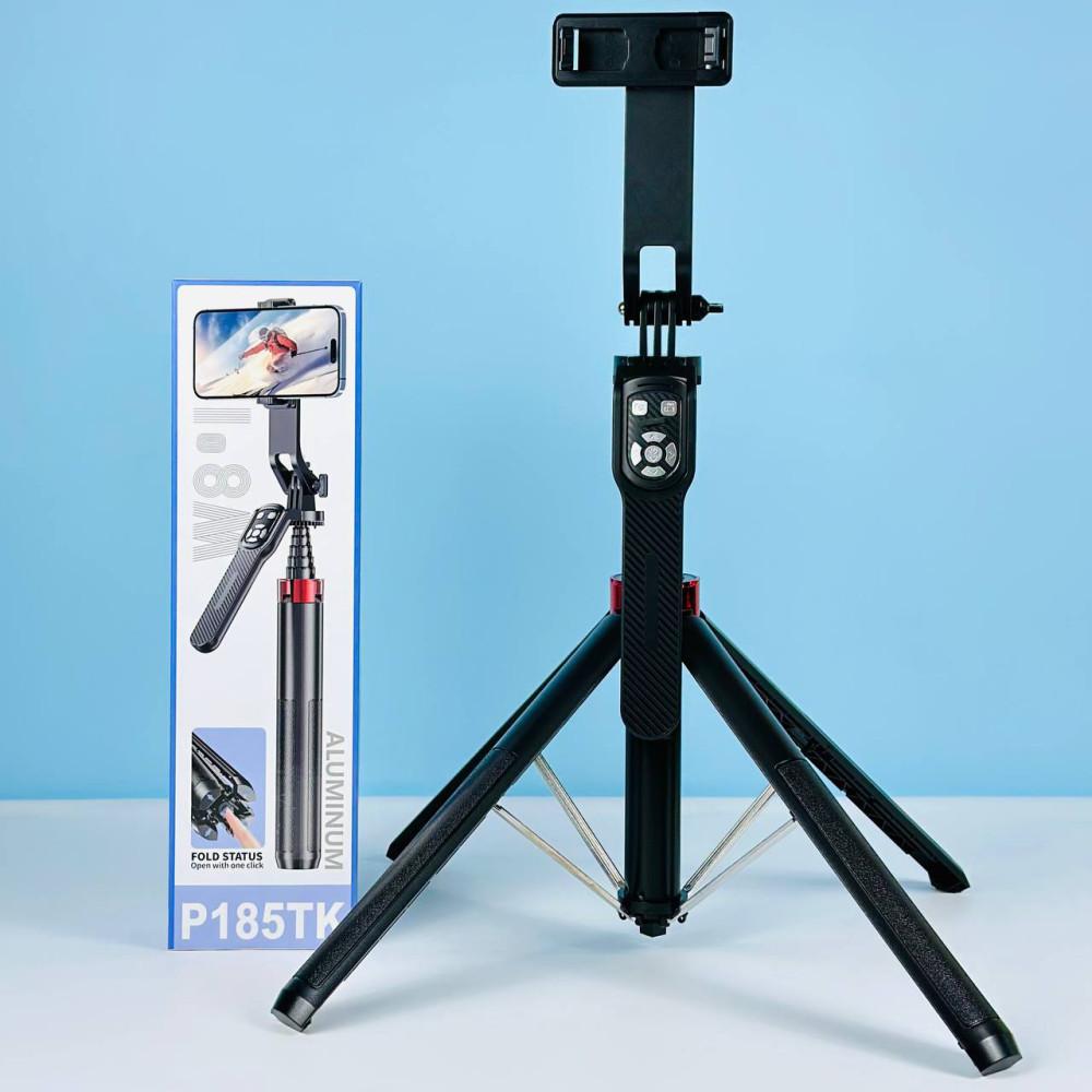 Монопод Трипод P185TK Aluminum на штативі 180cm Bluetooth (Чорний)