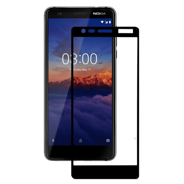 Захисне скло Full Glue для Nokia 3.1з чорною рамкою