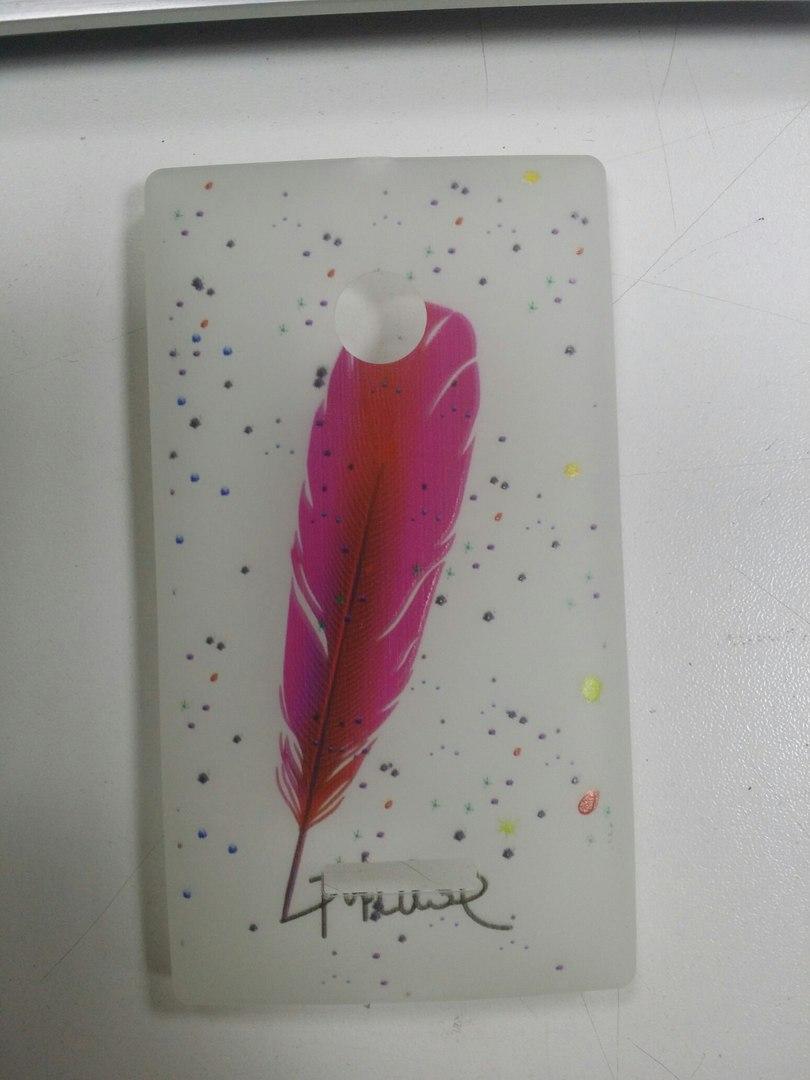 Накладка для Nokia Lumia 435 Силікон фосфоресцентний з принтом "Пір`їна рожева"