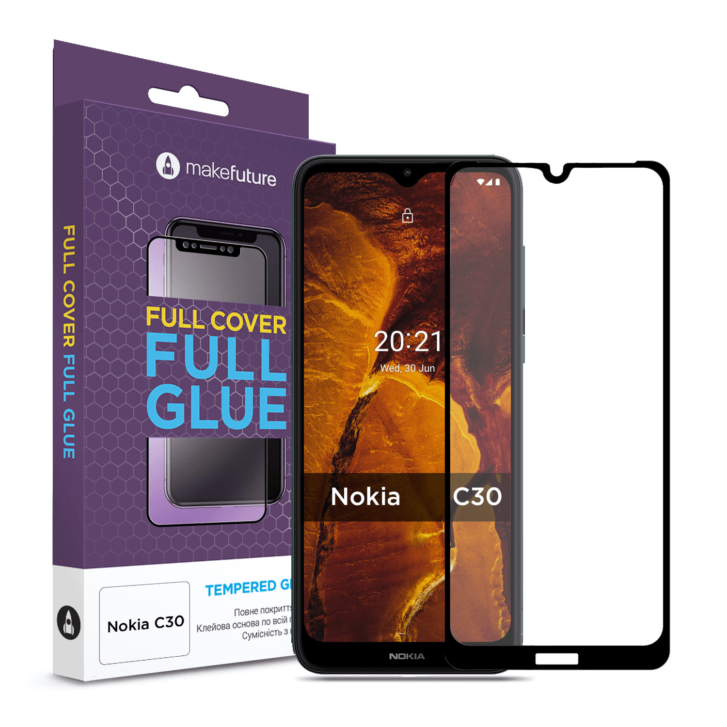 Захисне скло MAKE для Nokia C30