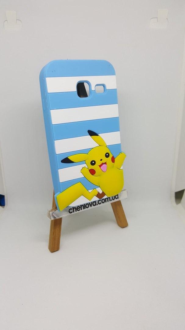 Накладка для Samsung J1 mini j105 "Пікачу блакитний в смужку" 3D