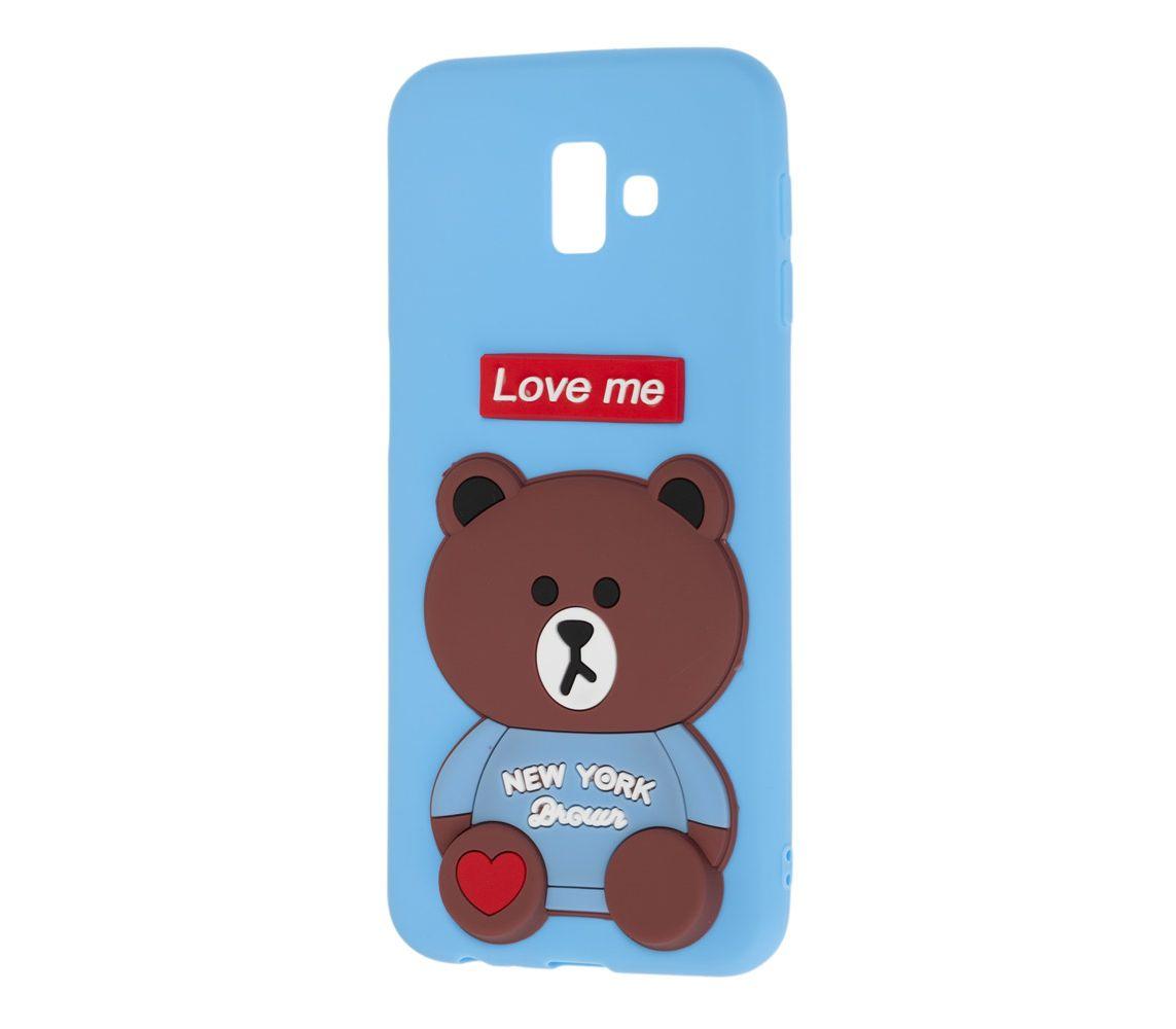 Накладка силіконова Ведмедик Love Me для Samsung J6 Plus (2018)/J615 (блакитна)
