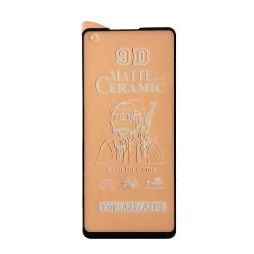 Гнучке скло Ceramic MATT для Samsung A21/A21s матове з чорною рамкою