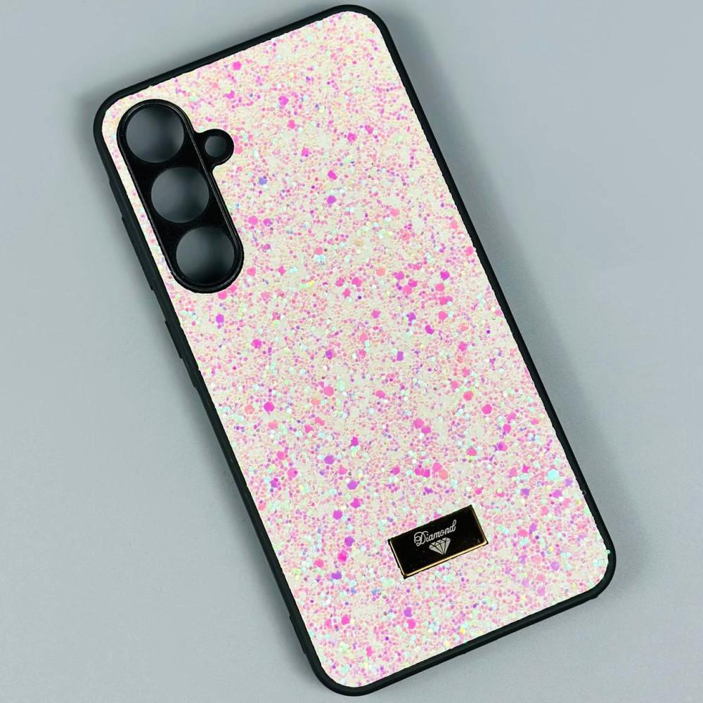 Накладка Bling Grainy Diamond Separate Camera для Samsung A36 (Рожева)
