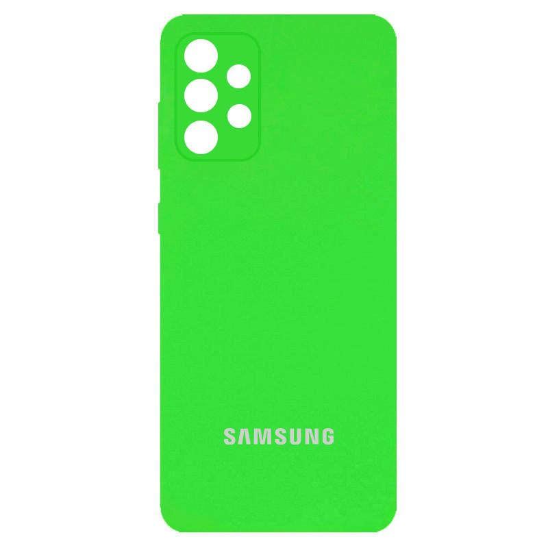 Silicone Cover Full Camera (AA) для Samsung A72 4G / A72 5G (Neon green)