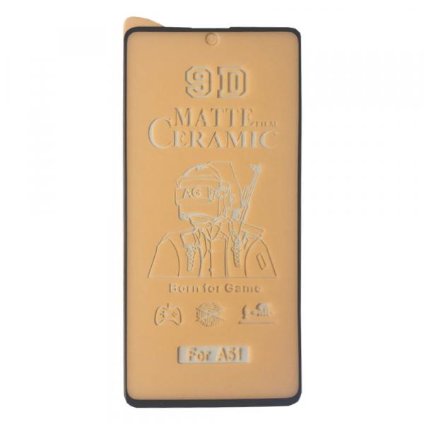 Гнучке скло Ceramic MATT для Samsung A51/M31s/S20FE матове з чорною рамкою