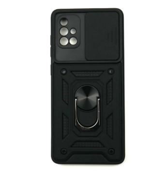 Накладка Camshield Black TPU для Samsung A71 з чорною шторкою