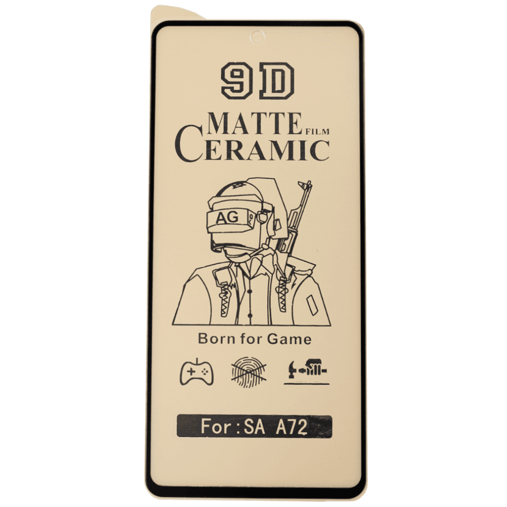 Гнучке скло Ceramic MATT для Samsung A72 матове з чорною рамкою