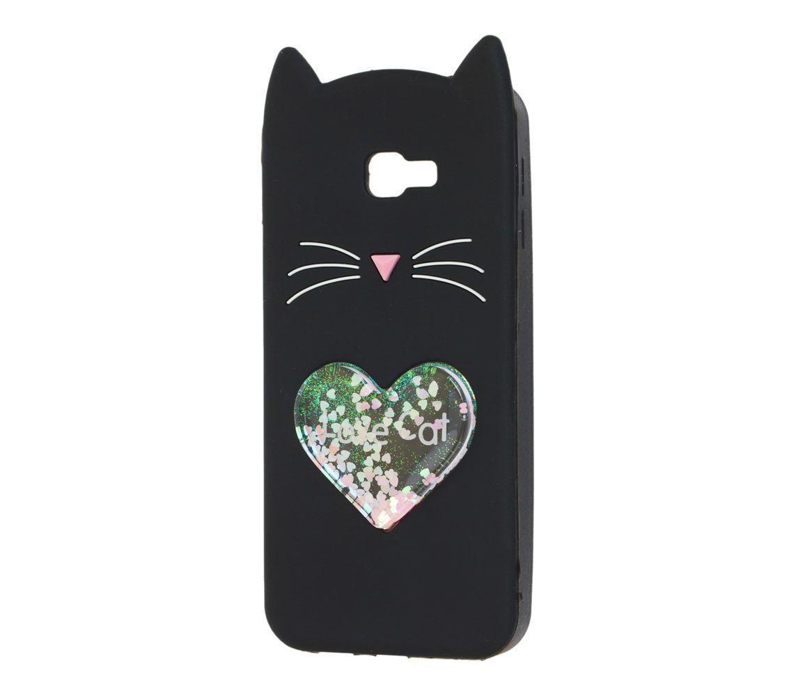 Накладка Cat 3D Heart для Samsung J4 Plus (2018) чорна