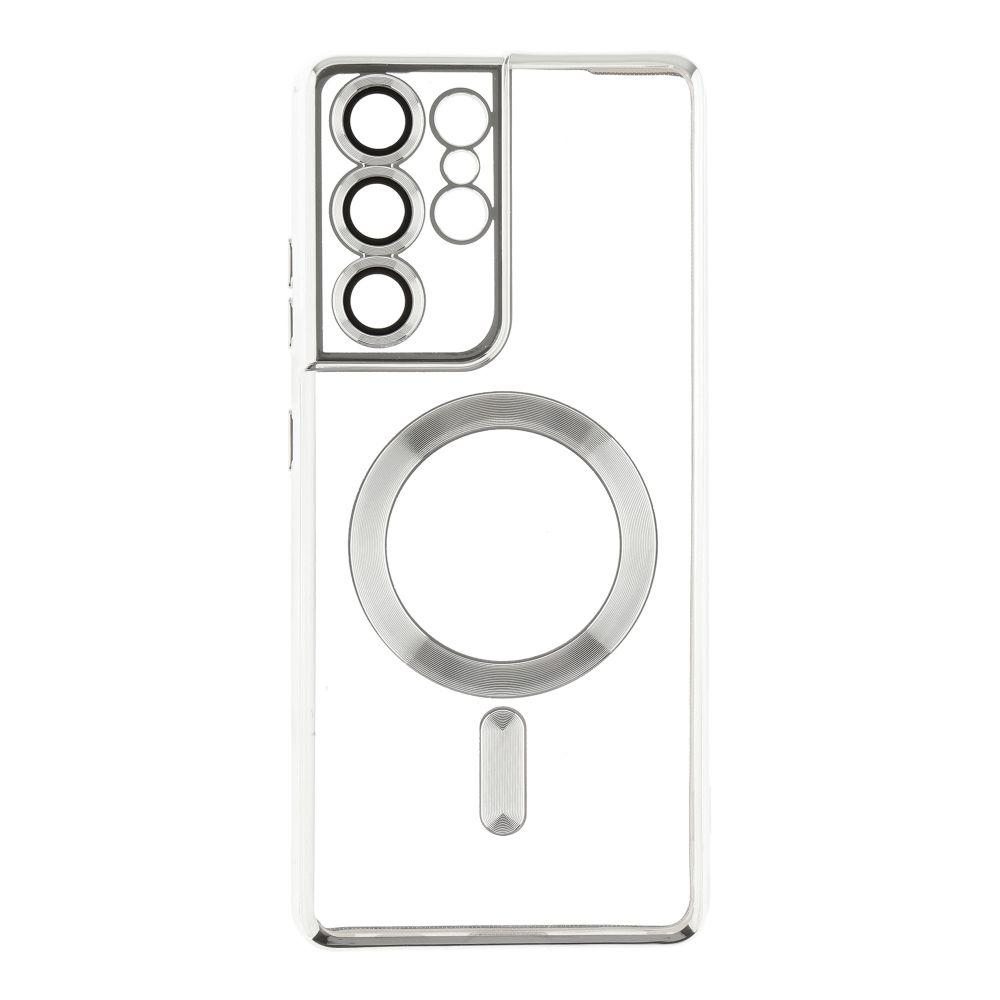 Накладка Metal Color Case with MagSafe для Samsung S21 Ultra (Silver)