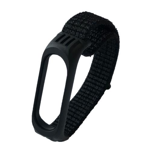 Ремінець Nylon+Silicone для Xiaomi Mi Band 3/4/5/6/7 Black 1