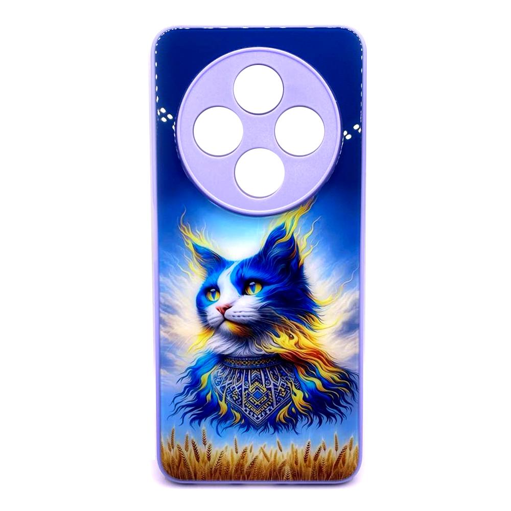Накладка Marble Clouds для Xiaomi Redmi 14C/Poco C75 (Котик,скло)