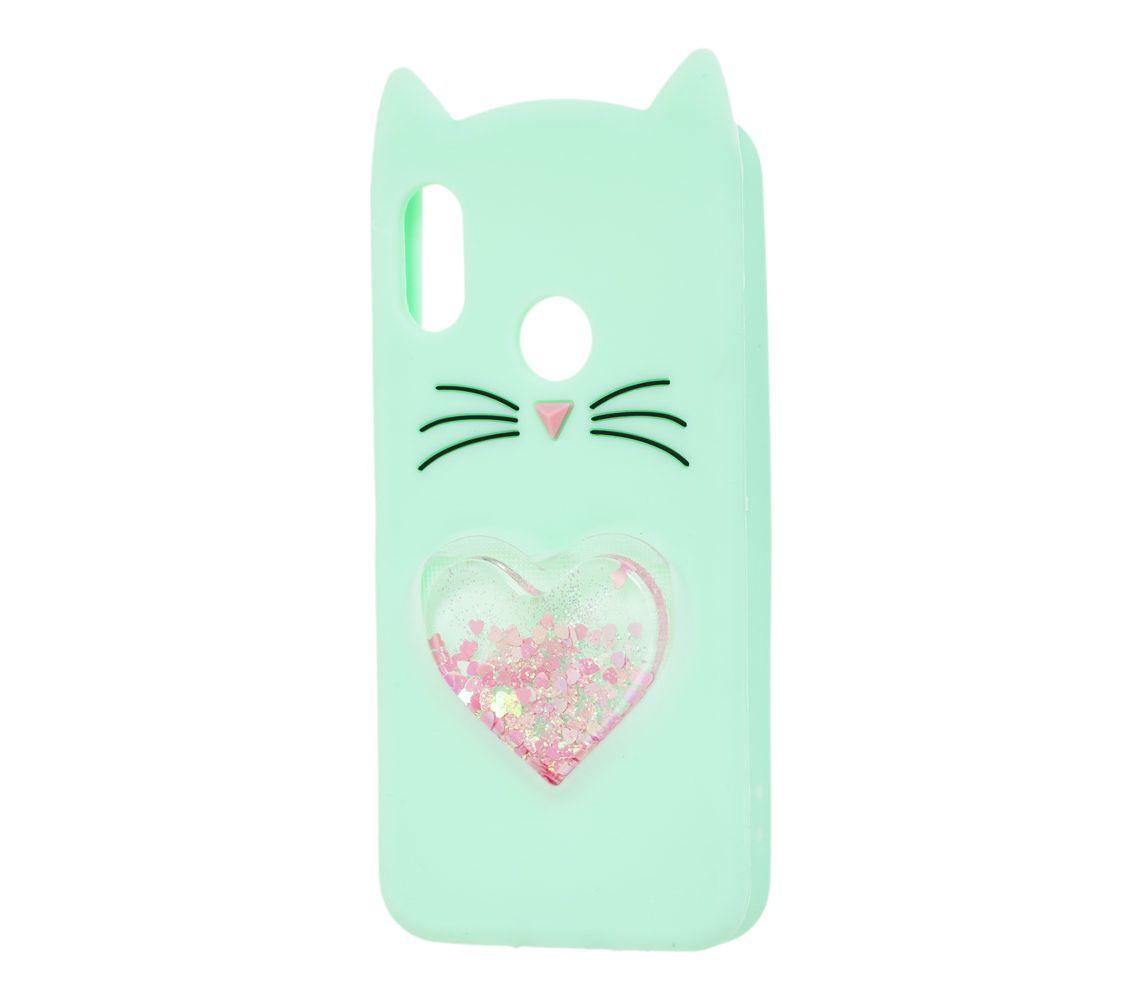 Накладка 3D Cat heart для Huawei Honor 9 Lite м`ятна