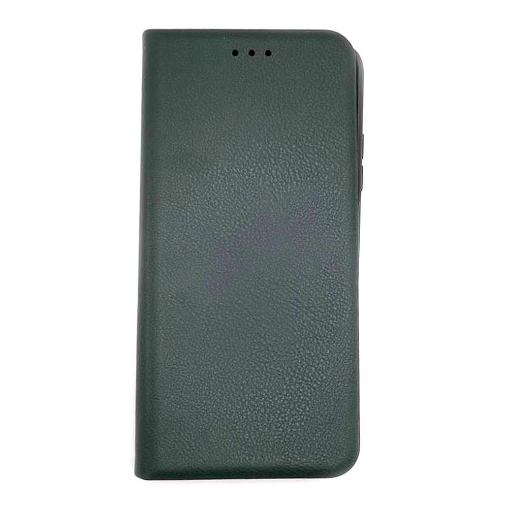 Книжка LEATHER для Samsung S21 FE темно-зелена