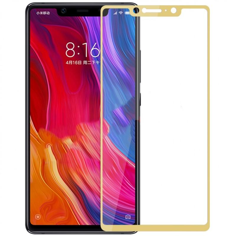 Захисне скло (NP) для Xiaomi Mi 8 SE з золотою рамкою