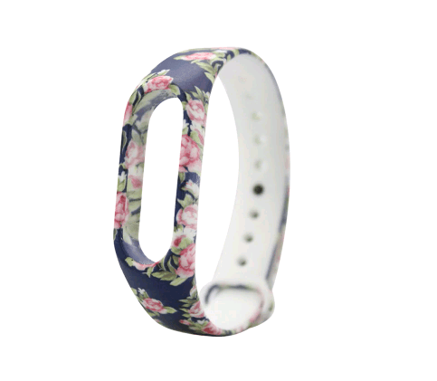 Ремінець для  Mi Band 5/Mi Band 6 /7 "Троянди на синьому"