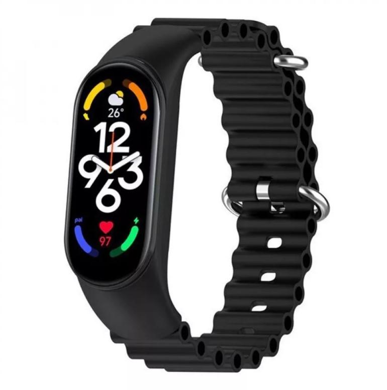 Ремінець Ocean для Mi Band 3/4/5/6/7 (black)
