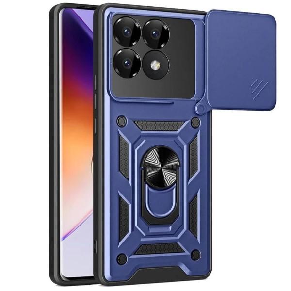 Чохол Camshield з кільцем і захистом камери для Xiaomi Poco F6 Pro синій