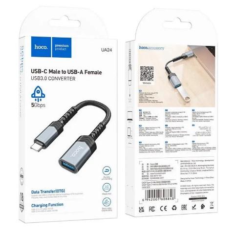 Перехідник адаптер HOCO UA24 Type-C to USB female 2.0 converter