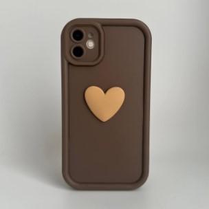Накладка Luxury Candy 3D Heart для Iphone 11 (Brown)