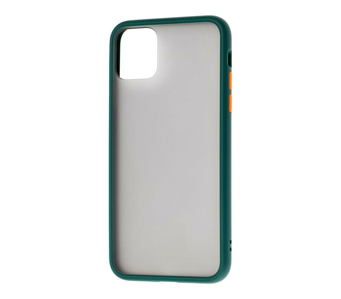 Накладка Totu Gingle для IPhone 11 Pro зелений з помаранчевими кнопками