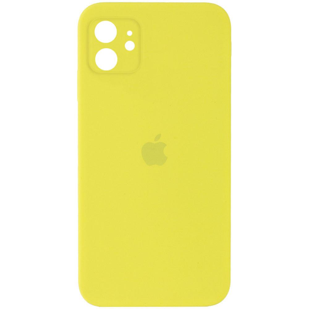 Silicone Case Square Full Camera Protective (AA) для iPhone 11 (Bright Yellow)