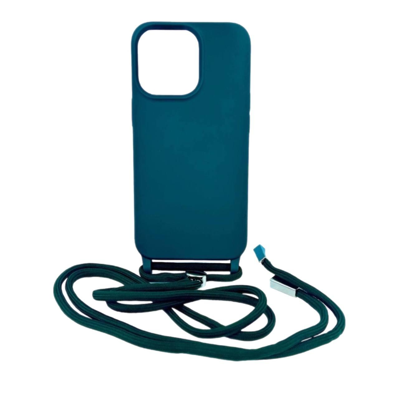Накладка Lanyard Strap  для iPhone 14 Plus (Dark green)