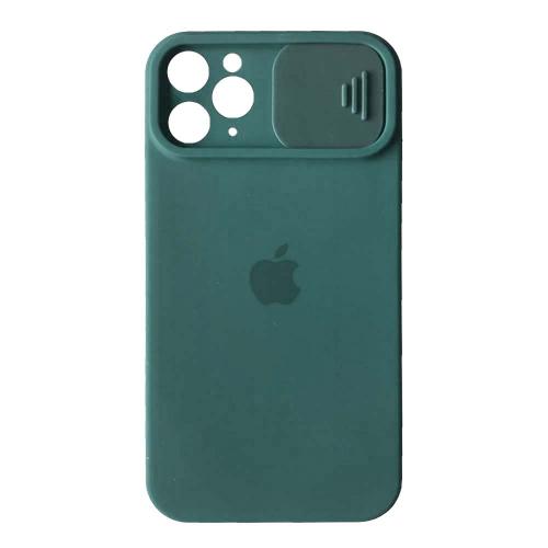 Silicone Case Square Slider Full Camera Protective (AA) для iPhone 11 Pro Max (Pine Green)
