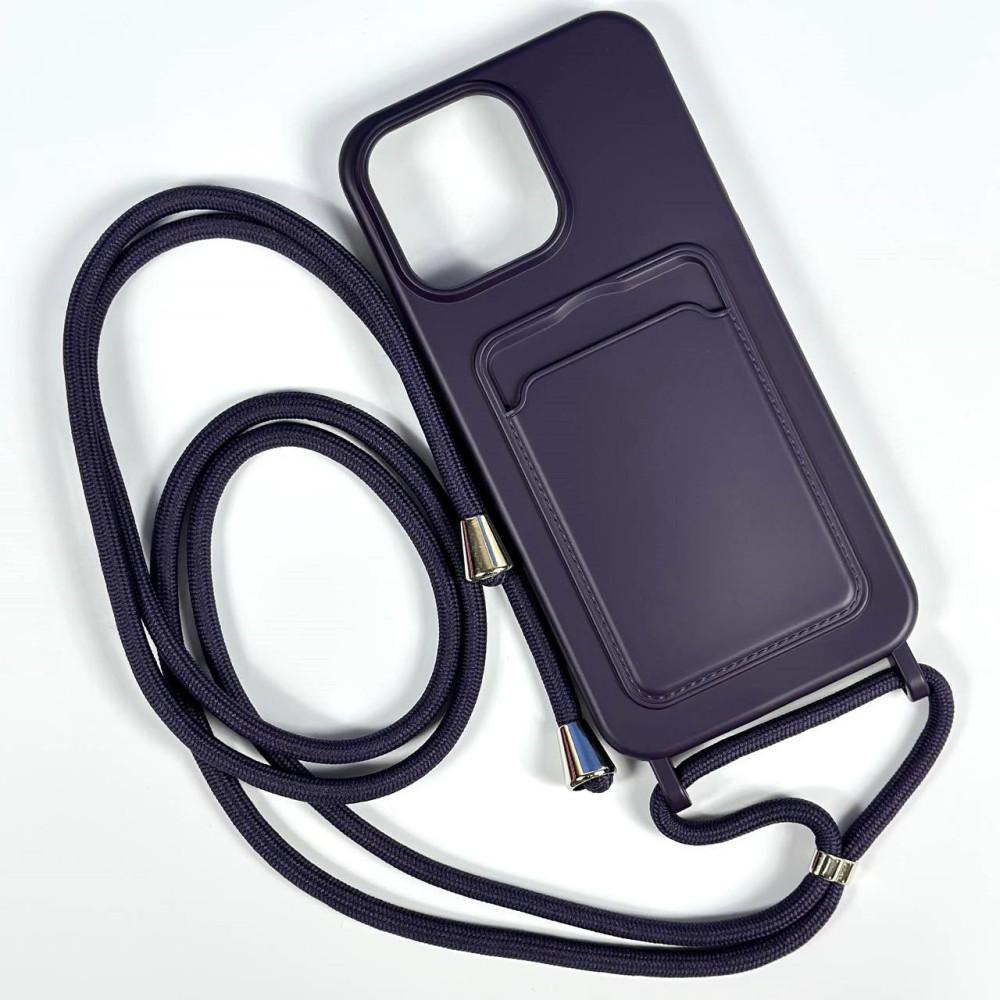 Накладка Wave Colorful Pocket Strap зі шнурком IPhone 13 Pro (Темно-фіолетова)