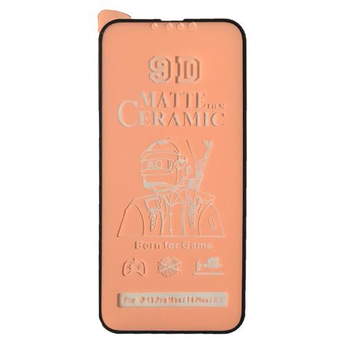 Гнучке скло Ceramic MATT для  IPhone 14 Plus матове з чорною рамкою