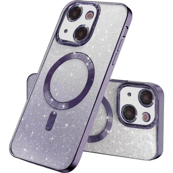 Чохол Shiny Magnetic для iPhone 15 фіолетовий
